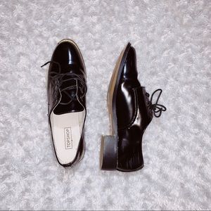 Topshop Frilla Black patent oxford